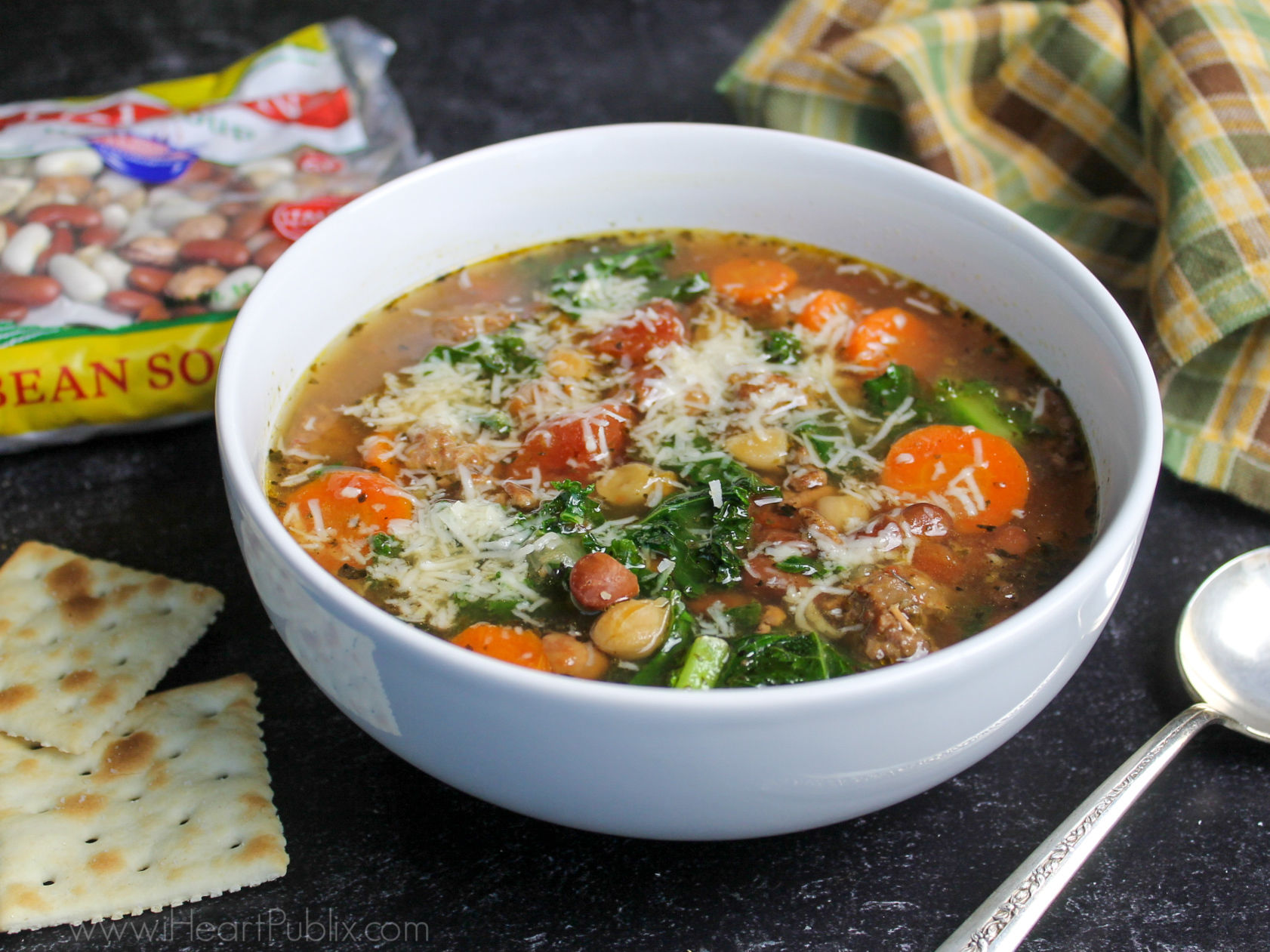 Italian Bean Soup With Sausage & Kale + Reminder To Enter My Hurst Beans Giveaway! on I Heart Publix