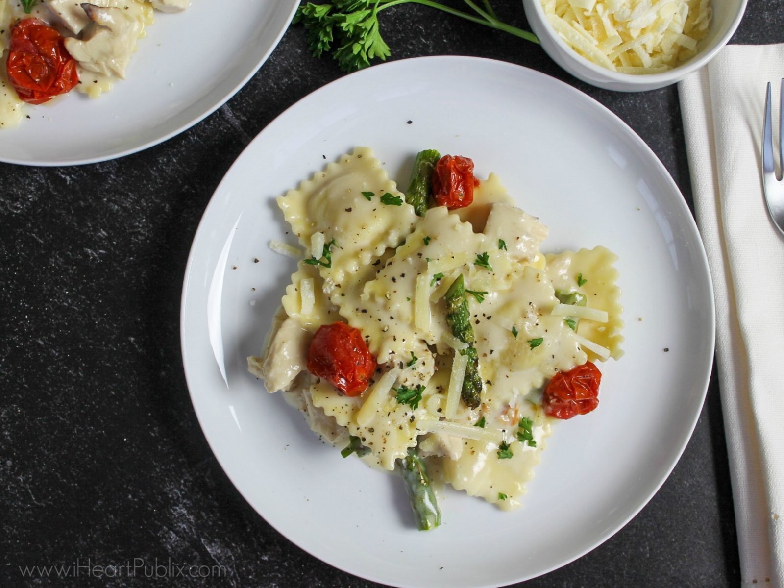 Chicken Alfredo Ravioli With Roasted Asparagus & Tomatoes – Super Meal To Go With The Deals At Publix