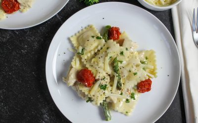 Chicken Alfredo Ravioli With Roasted Asparagus & Tomatoes – Super Meal To Go With The Deals At Publix