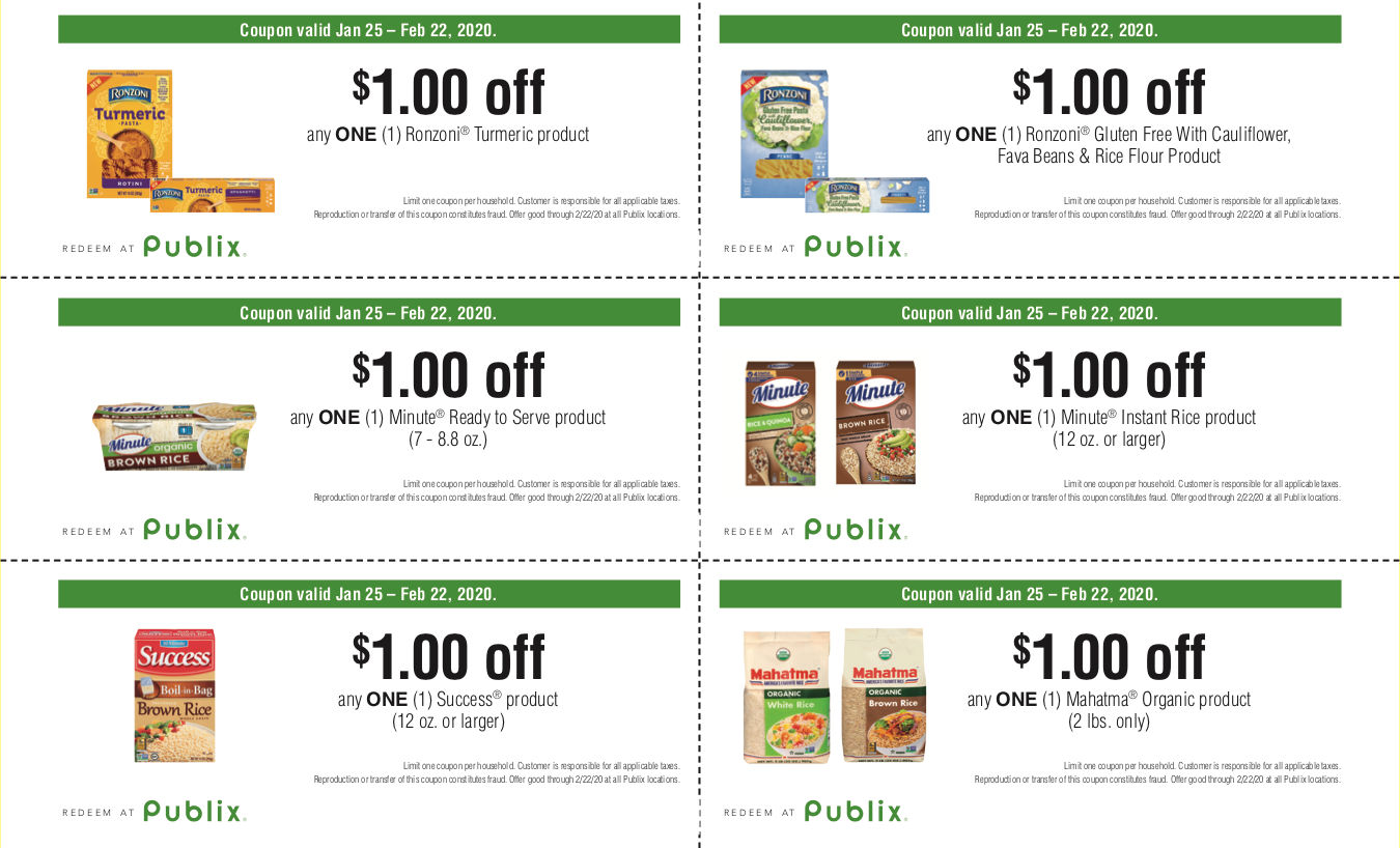 Save Up To $6 On Ronzoni, Minute, Success and Mahatma Rice Products At Publix on I Heart Publix 1