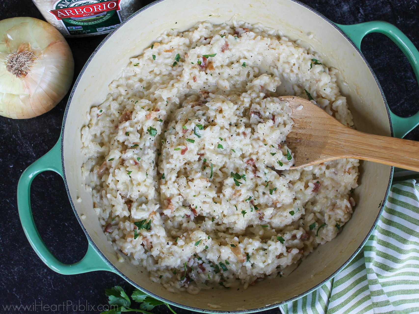 Sweet Onion Risotto with Bacon on I Heart Publix