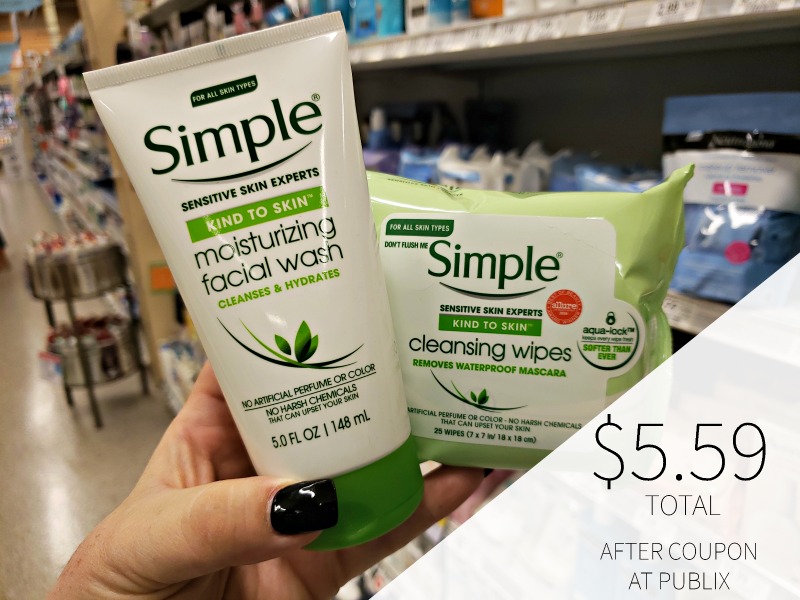 New Simple Skin Care Coupon For Publix Sale Makes Facial Wash Cleansing Wipes Just 5 59 Total