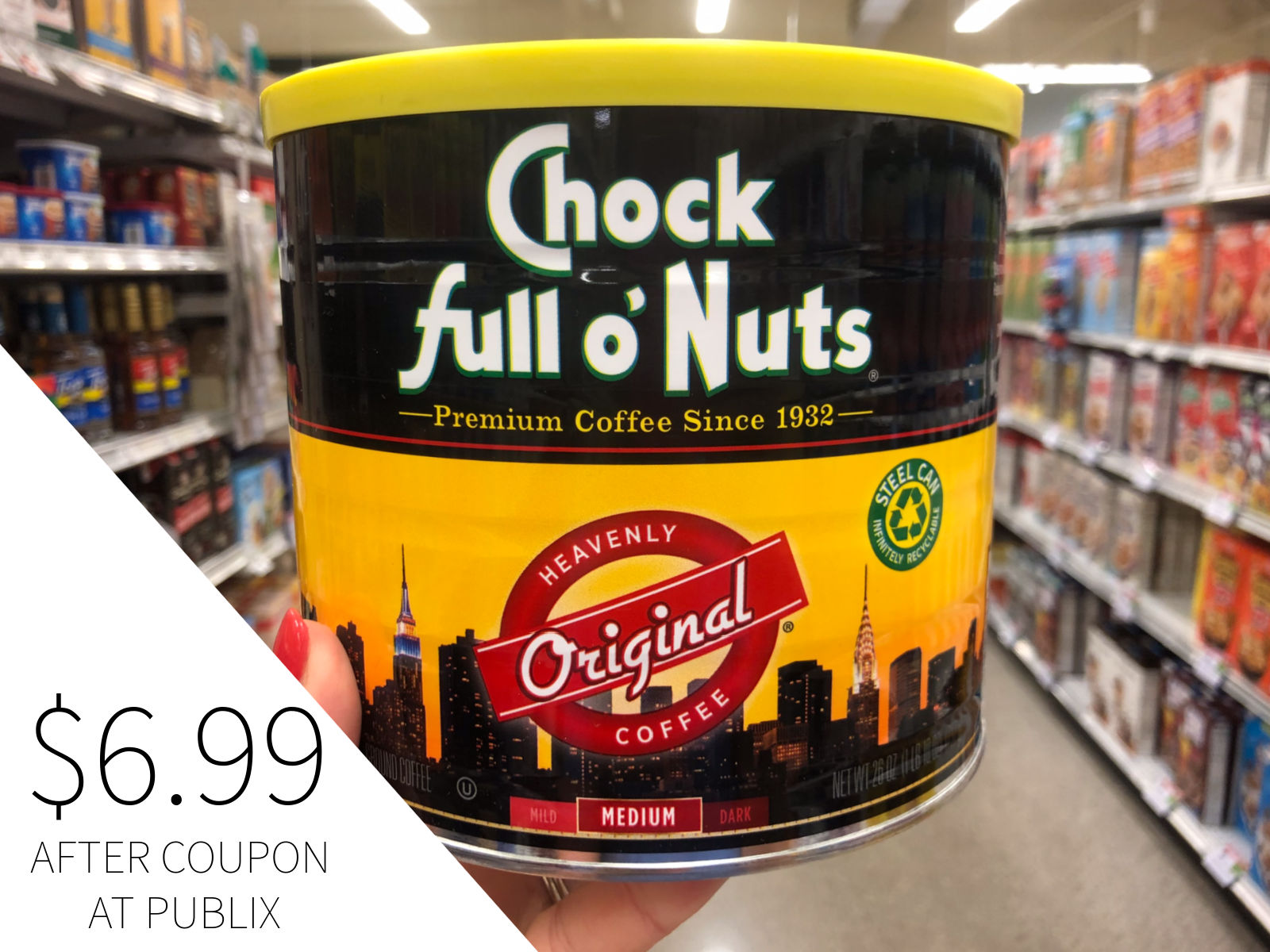 Enjoy The Perfect Cup Of Coffee – Save $2 On Chock full o’Nuts® At Publix