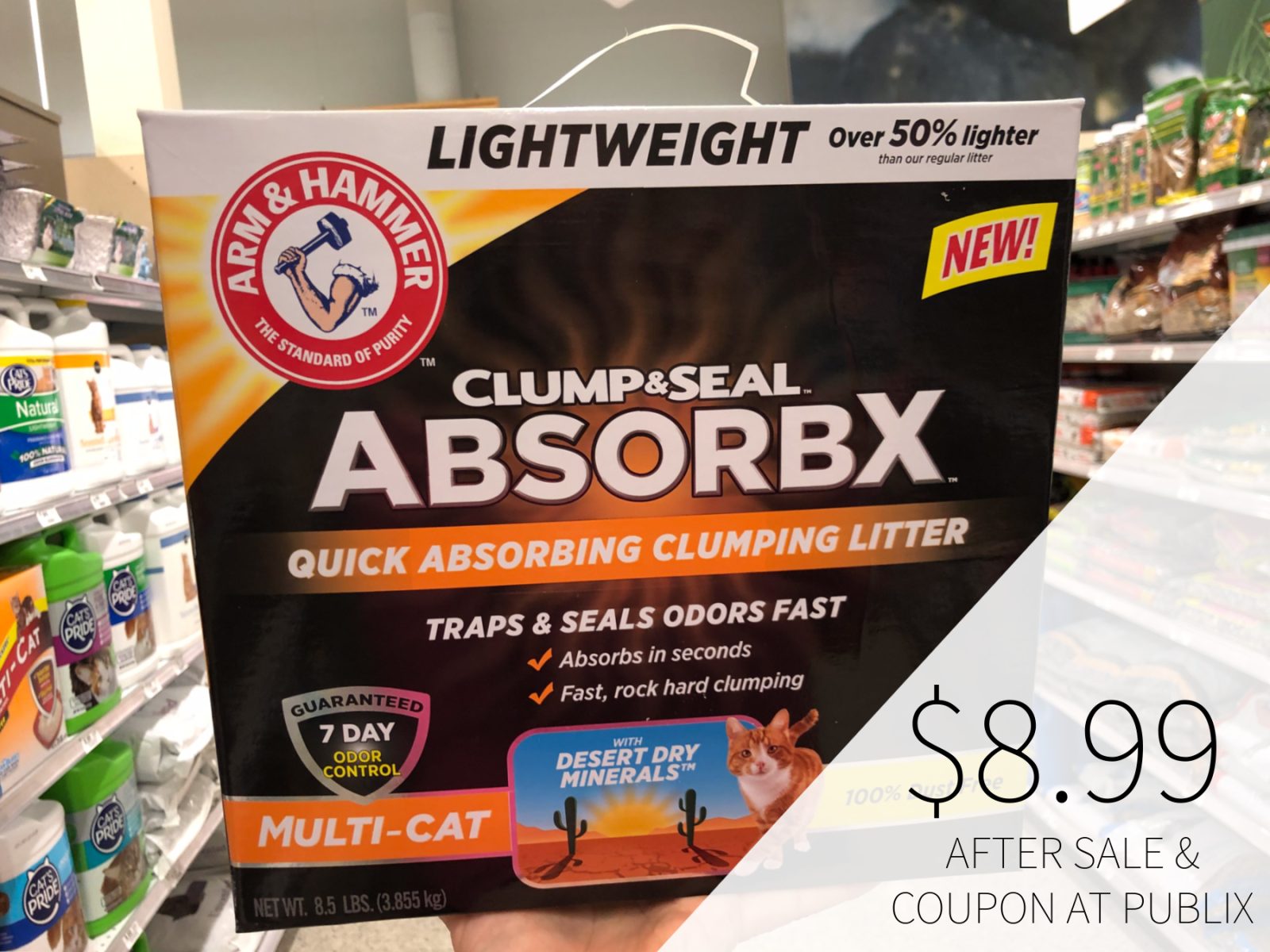 Try New ARM & HAMMER™ AbsorbX Clumping Litter – Save Now At Publix