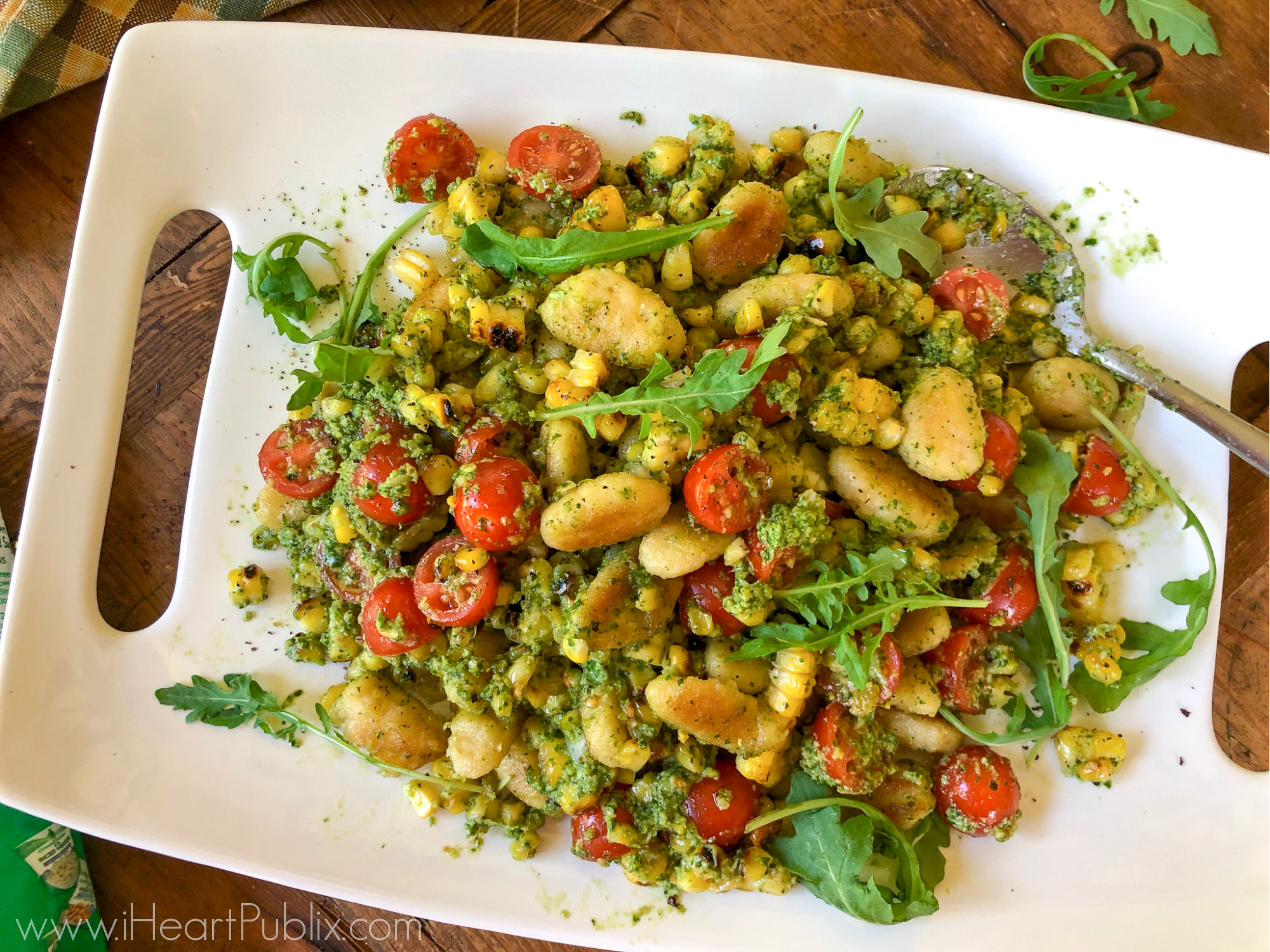 Cauliflower Gnocchi With Arugula Pesto & Sweet Corn - Easy & Delicious Way To Add More Veggies To Your Menu! on I Heart Publix