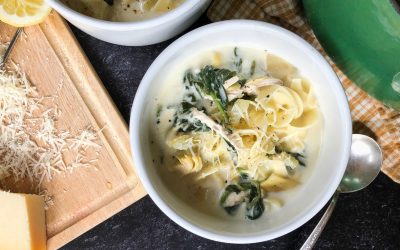 Serve Up This Chicken Spinach and Artichoke Noodle Soup Bowl & Save On No Yolks At Publix!