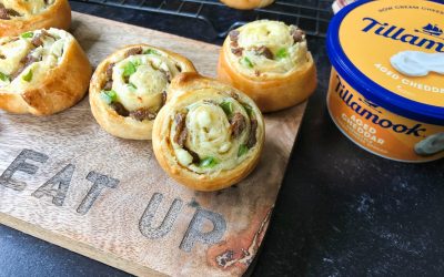 Cream Cheese and Sausage Pinwheels – Perfect Game Day Snack Made With Tillamook Cream Cheese Spread!