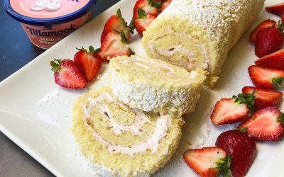 Seriously Strawberry Cheesecake Cake Roll – Tasty Dessert Made With Tillamook Cream Cheese Spread (Save Now At Publix)