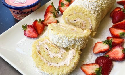 Seriously Strawberry Cheesecake Cake Roll – Tasty Dessert Made With Tillamook Cream Cheese Spread (Save Now At Publix)