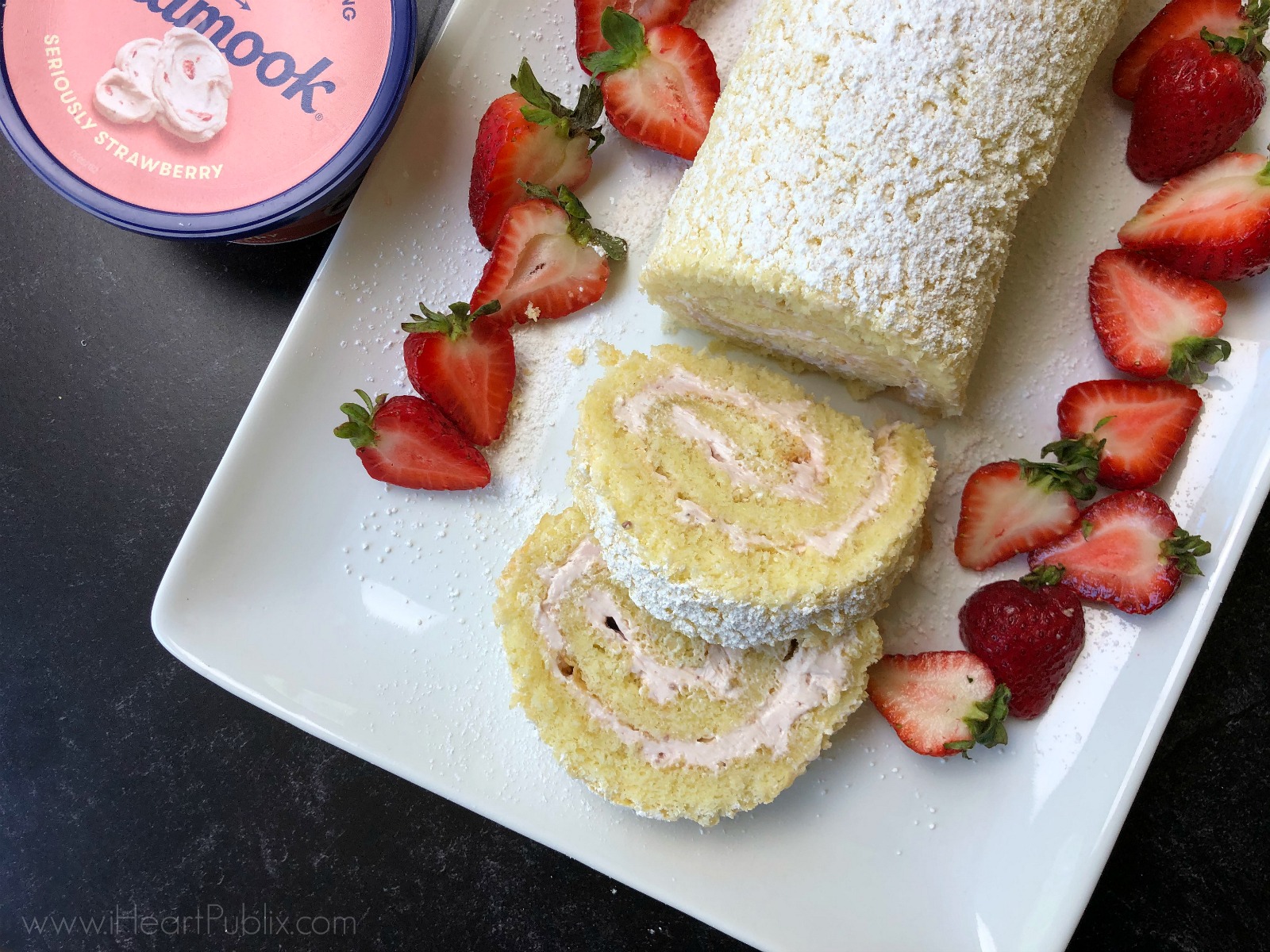 Seriously Strawberry Cheesecake Cake Roll - Tasty Dessert Made With Tillamook Cream Cheese (Save Now At Publix) on I Heart Publix 1