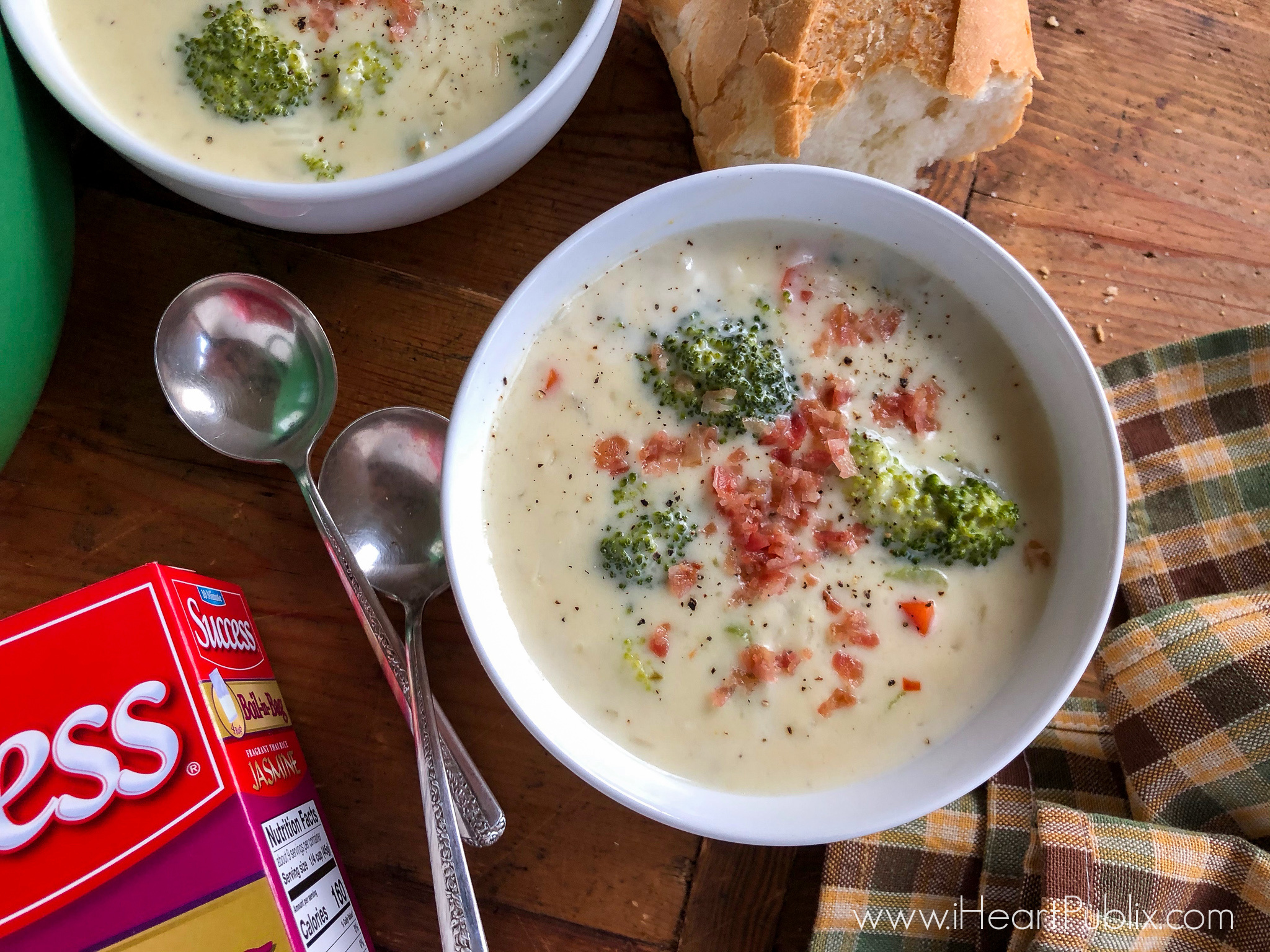 Broccoli Cheese & Rice Soup - Easy Weeknight Meal Made With Success Rice! on I Heart Publix