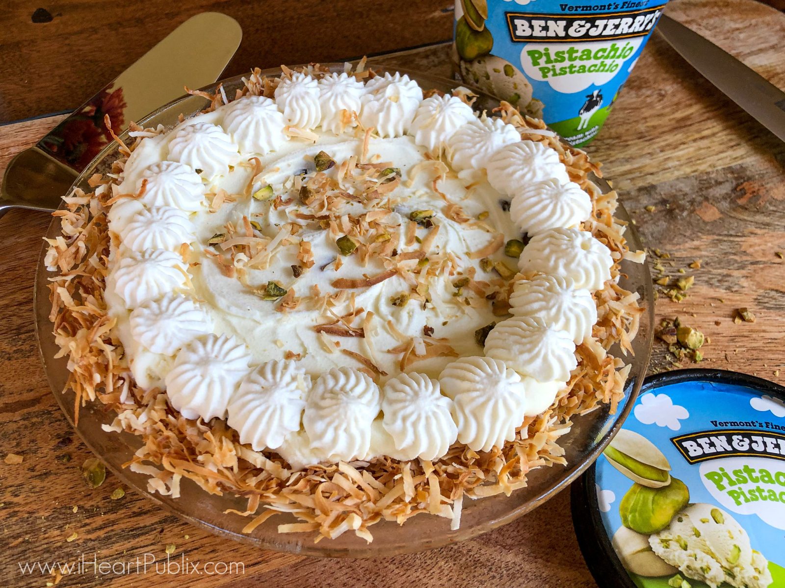 Need An Easy Dessert? Try My Coconut Pistachio Ice Cream Pie + Look For AMAZING Deals On Ice Cream At Publix
