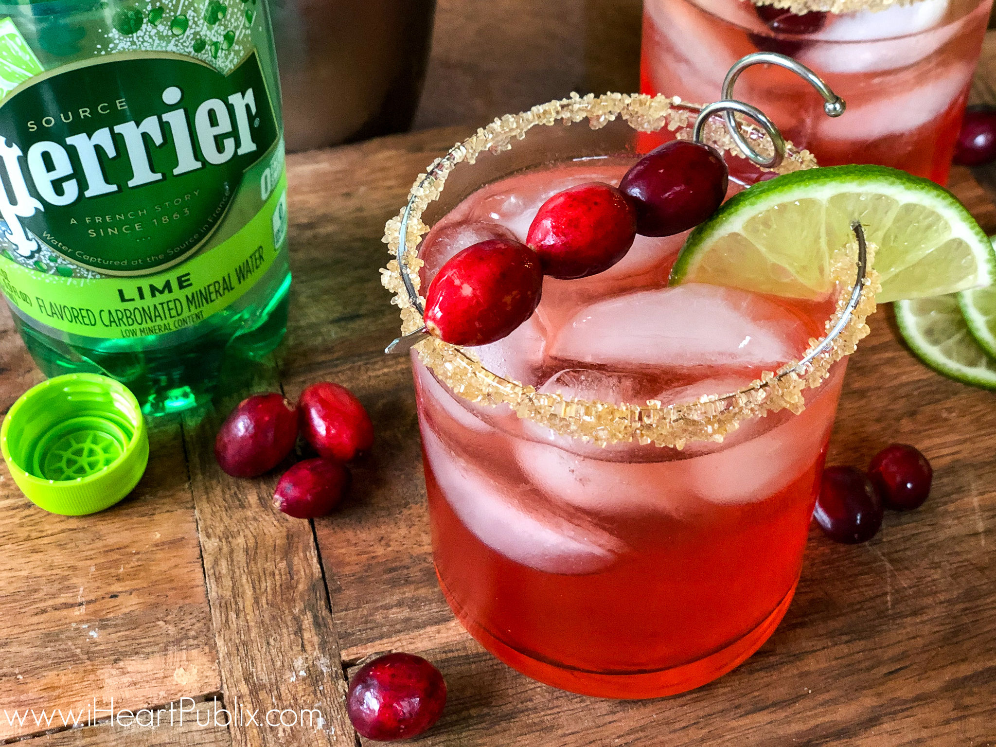Try This Cranberry Lime Sparkle At Your Holiday Celebration - Look For PERRIER® On Sale Now At Publix on I Heart Publix