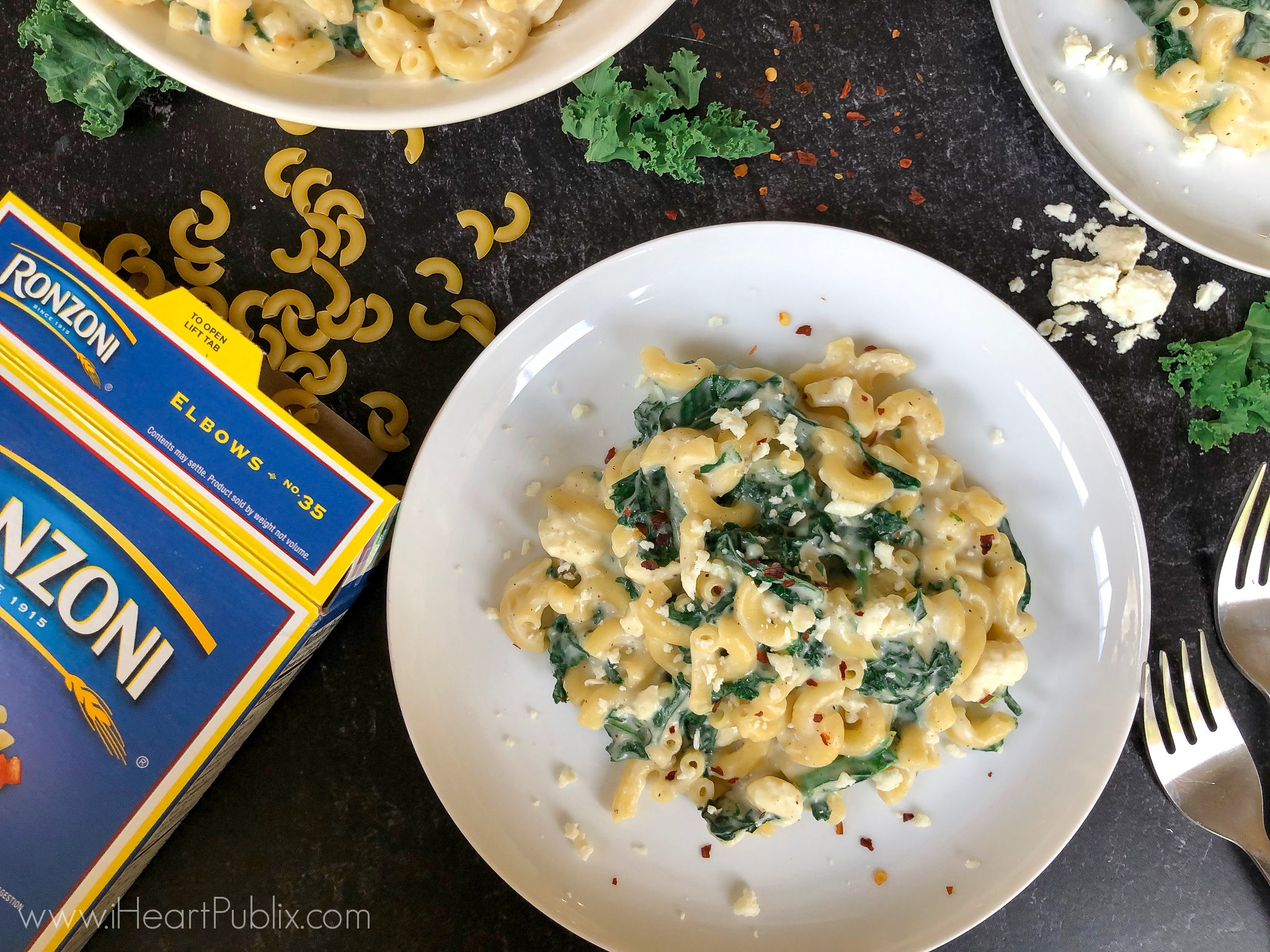 Garlicky Kale and Feta Mac and Cheese Ronzoni Pasta Is BOGO At Publix - Great Time To Make This Lemon and Rosemary Mac and Cheese on I Heart Publix 3