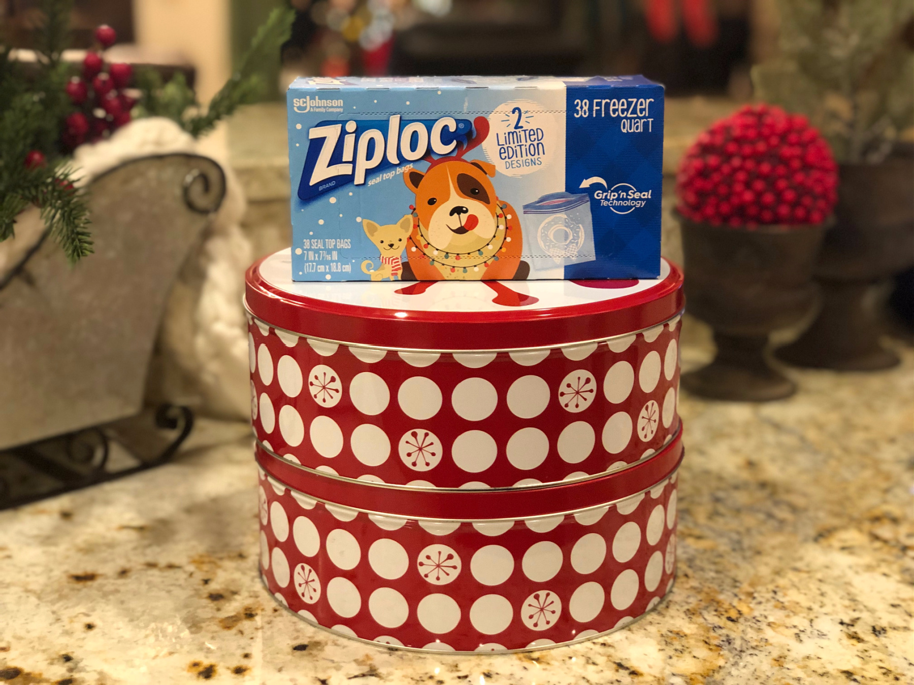 Celebrate The Season With Limited Edition Ziploc® Brand Holiday Bags - Why Not Host A Socially Distanced Cookie Exchange? on I Heart Publix
