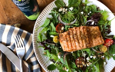 Grilled Salmon Salad With A Secret Ingredient…Sir Kensington’s Mayonnaise (Grab Big Savings At Publix)