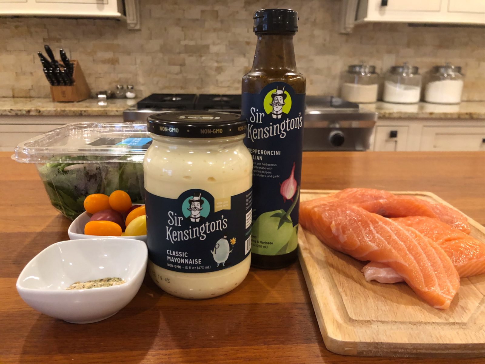 Grilled Salmon Salad With A Secret Ingredient…Sir Kensington’s