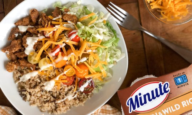 Try This Brown & Wild Rice Bowl with Veggie Burger & Grab Savings On Minute Rice & Ronzoni At Publix