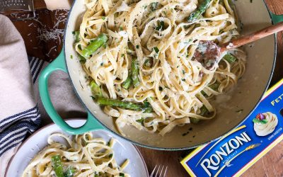 Fettuccine Alfredo with Mascarpone and Asparagus – Easy & DELICIOUS Recipe To Help You Put The BOGO Ronzoni Pasta To Use