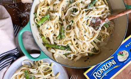 Fettuccine Alfredo with Mascarpone and Asparagus – Easy & DELICIOUS Recipe To Help You Put The BOGO Ronzoni Pasta To Use