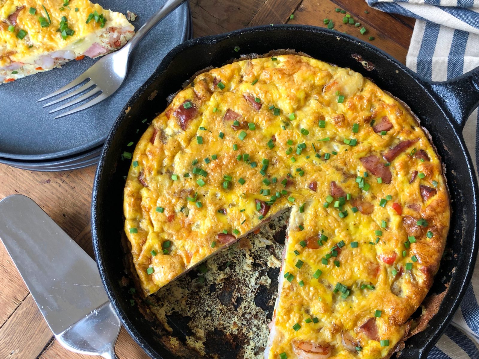 Sausage And Shrimp Frittata Super Simple Weeknight Recipe Made With