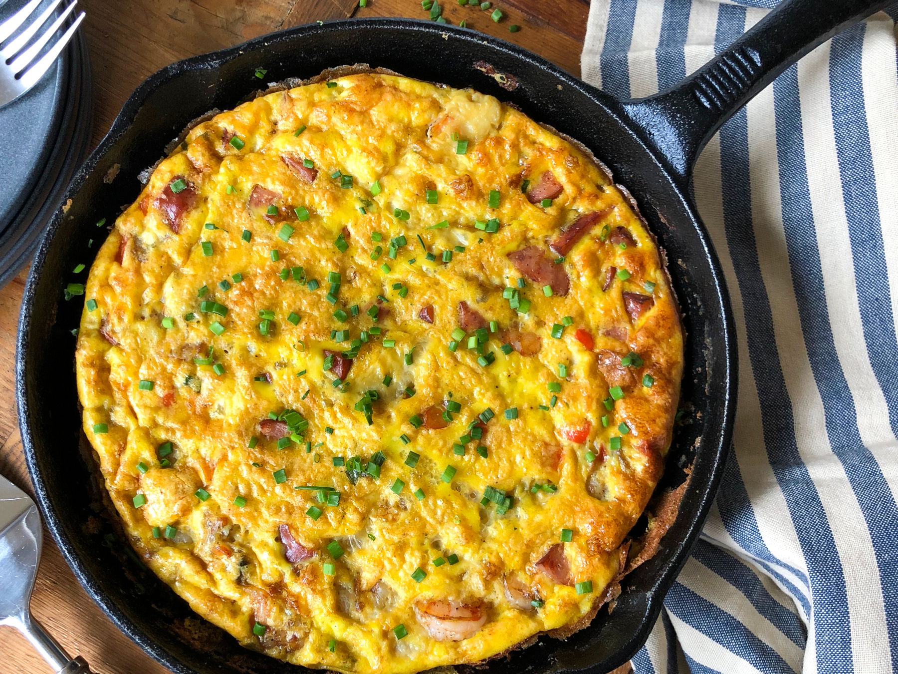 Sausage And Shrimp Frittata - Super Simple Weeknight Recipe Made With Eckrich Sausage on I Heart Publix