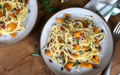 Try This Spaghetti Carbonara with Bacon, Butternut Squash and Sage In Place Of Your Usual Spaghetti Dinner