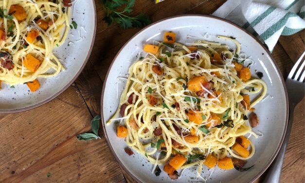 Try This Spaghetti Carbonara with Bacon, Butternut Squash and Sage In Place Of Your Usual Spaghetti Dinner