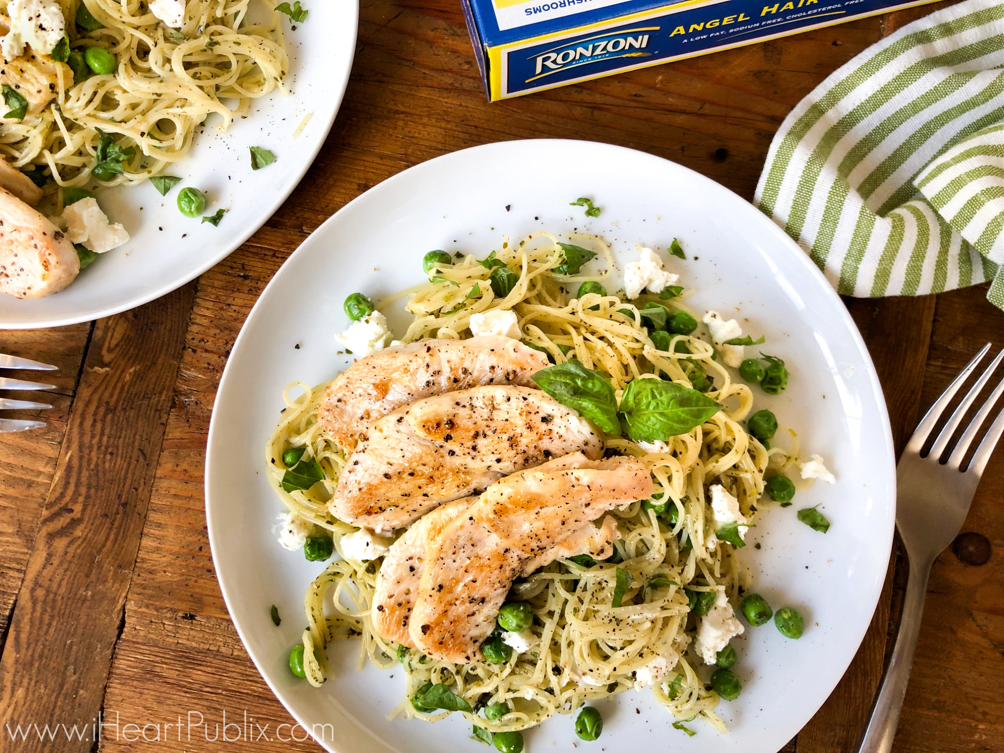 Spaghetti with Chicken, Pesto and Crumbled Goat Cheese Auto Draft on I Heart Publix 1068