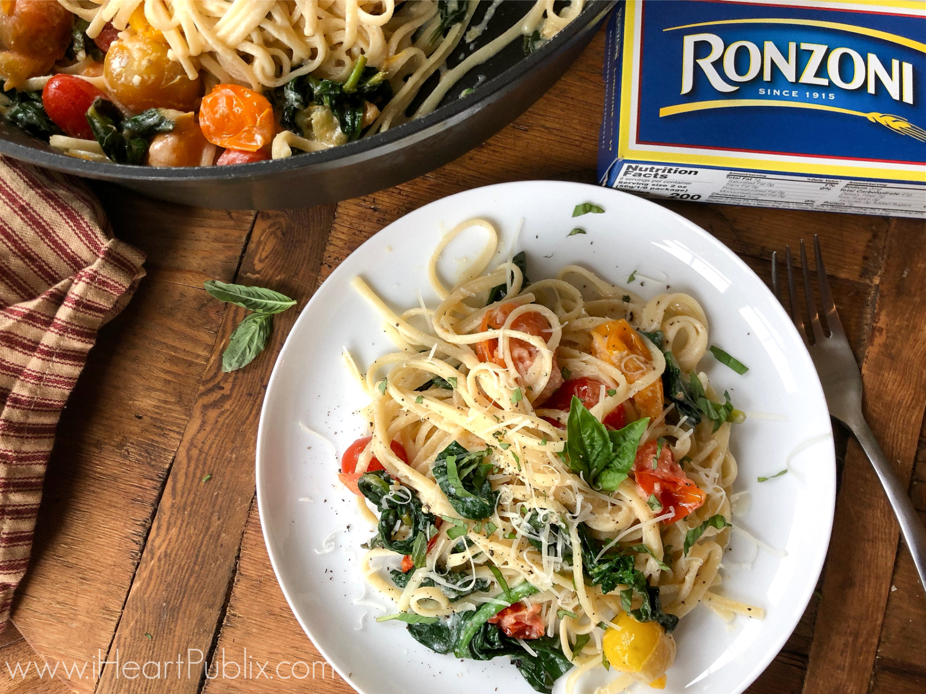 Spinach and Ricotta Linguine on I Heart Publix