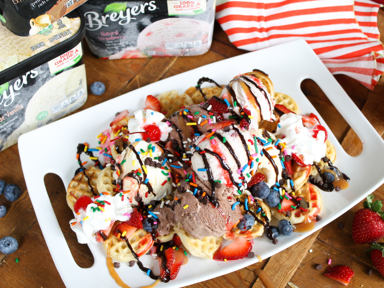 Use The High Value Breyers Coupon To Make My Kitchen Sink Ice Cream Waffle Nachos