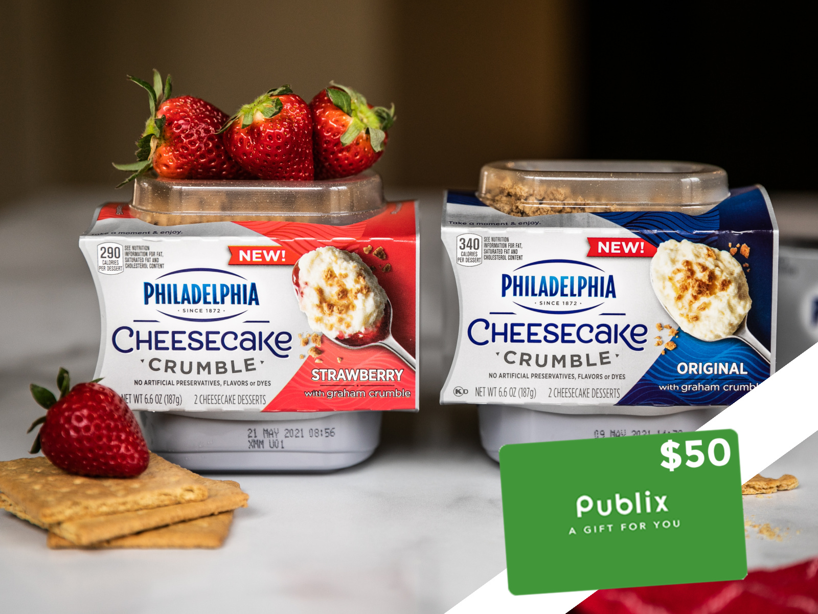 Four Readers Win A $50 Publix Gift Card To Try Delicious New PHILADELPHIA Cheesecake Crumble Desserts