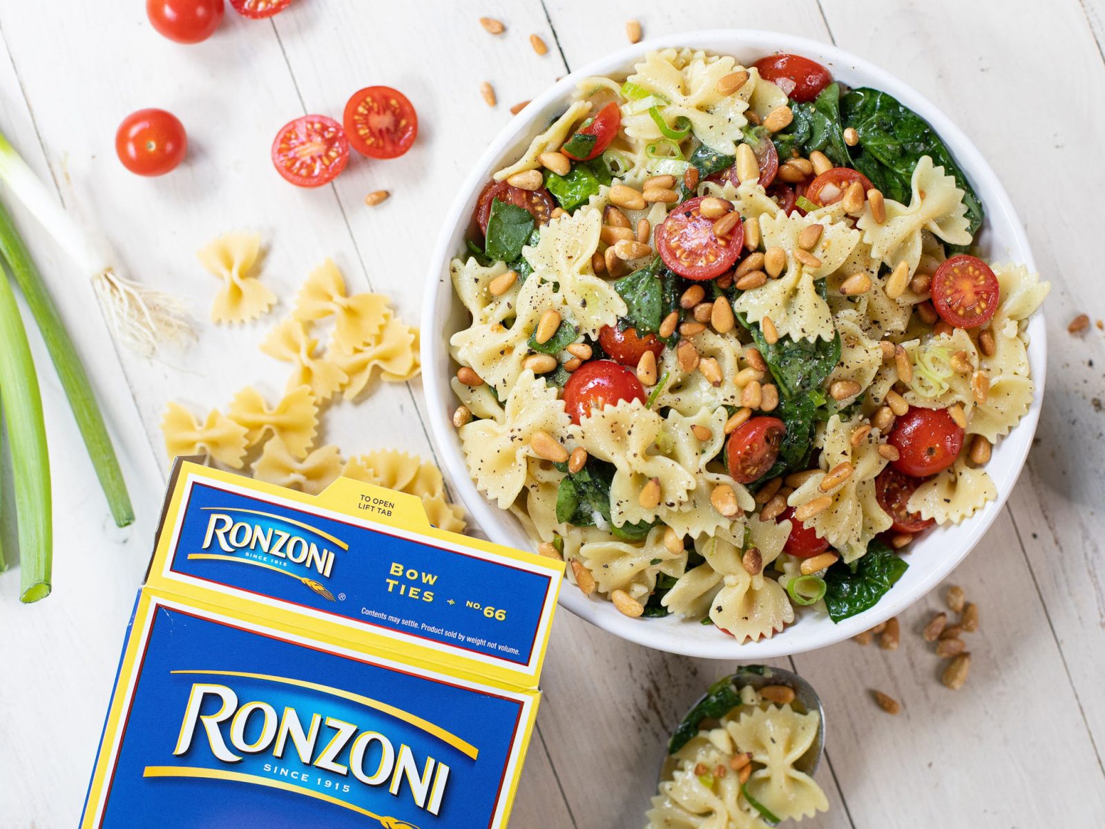 Ronzoni Bow Ties and Spinach Salad – Perfect Recipe For your Busy Weeknight!