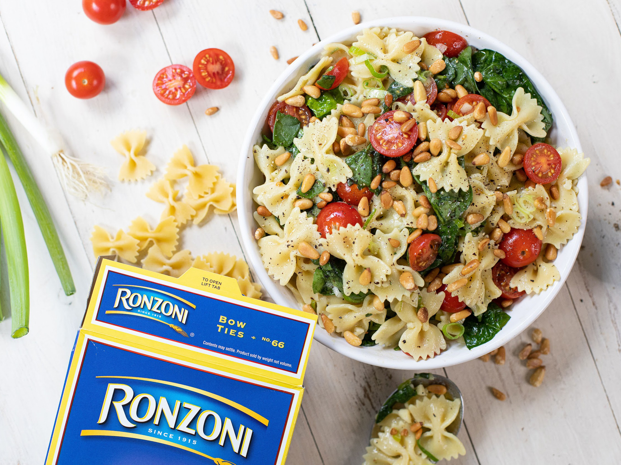 Ronzoni Bow Ties and Spinach Salad - Perfect Recipe For your Busy Weeknight! on I Heart Publix