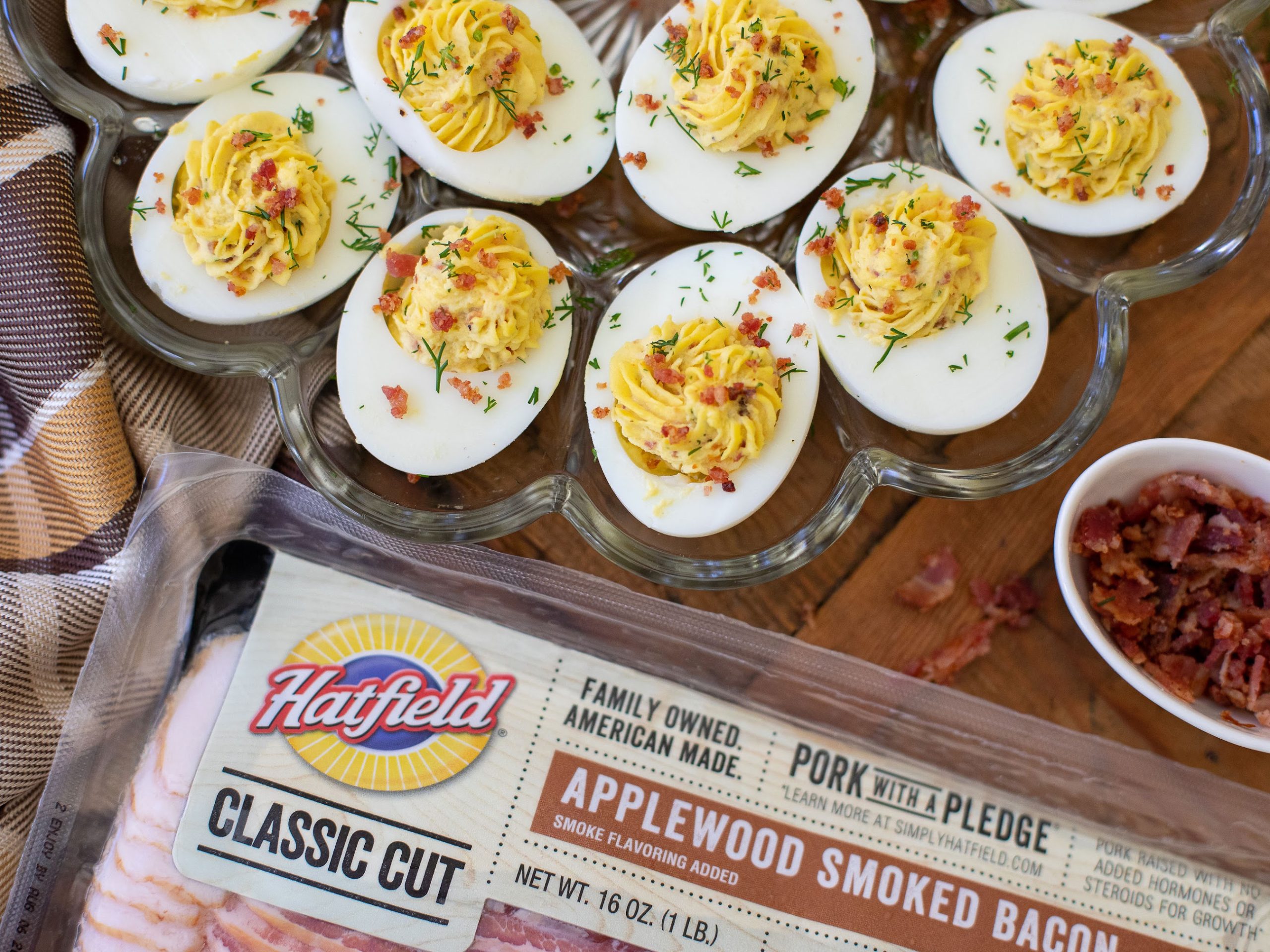 Horseradish Deviled Eggs With Bacon - Delicious Holiday Recipe Made With Hatfield Bacon on I Heart Publix 3
