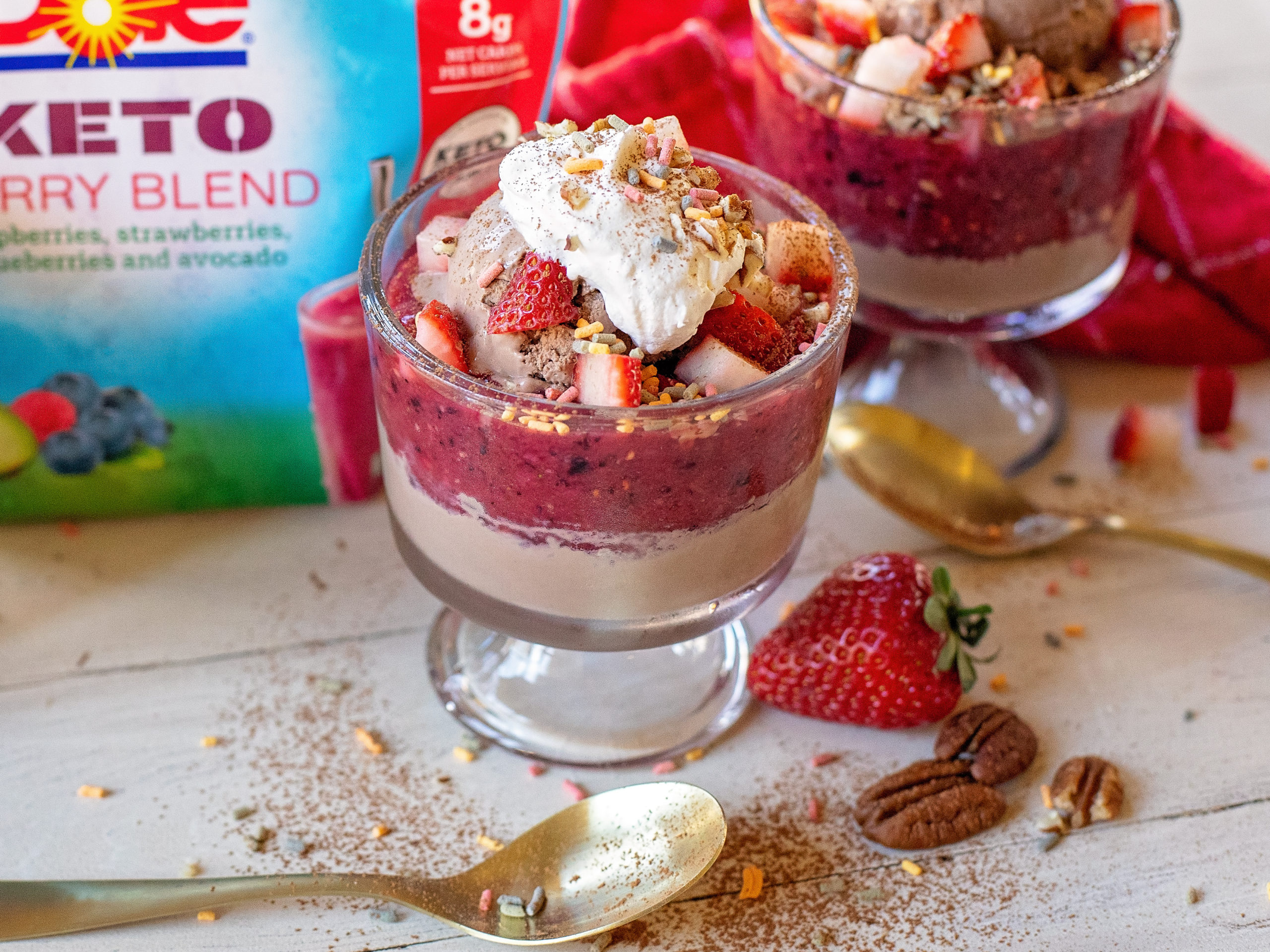 Very Berry Chocolate Cheesecake Sundae- Save $2 On Dole® Keto Berry Blend & Halo Top® Keto Ice Cream And Try My Very Berry Chocolate Cheesecake Sundae on I Heart Publix 2