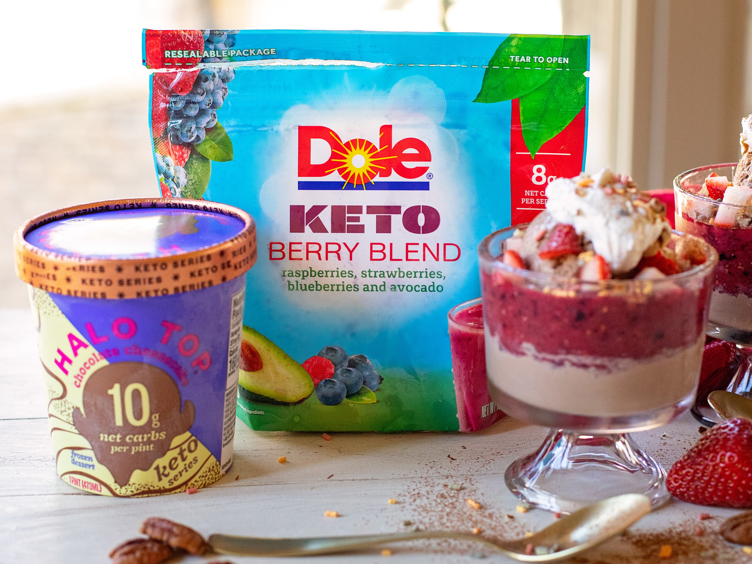 Save $2 On Dole® Keto Berry Blend & Halo Top® Keto Ice Cream And Try My Very Berry Chocolate Cheesecake Sundae on I Heart Publix
