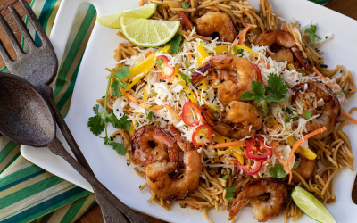 Teriyaki Shrimp Noodle Bowl With Asian Slaw Is The Perfect Meal To Go With The Knorr BOGO Sale!