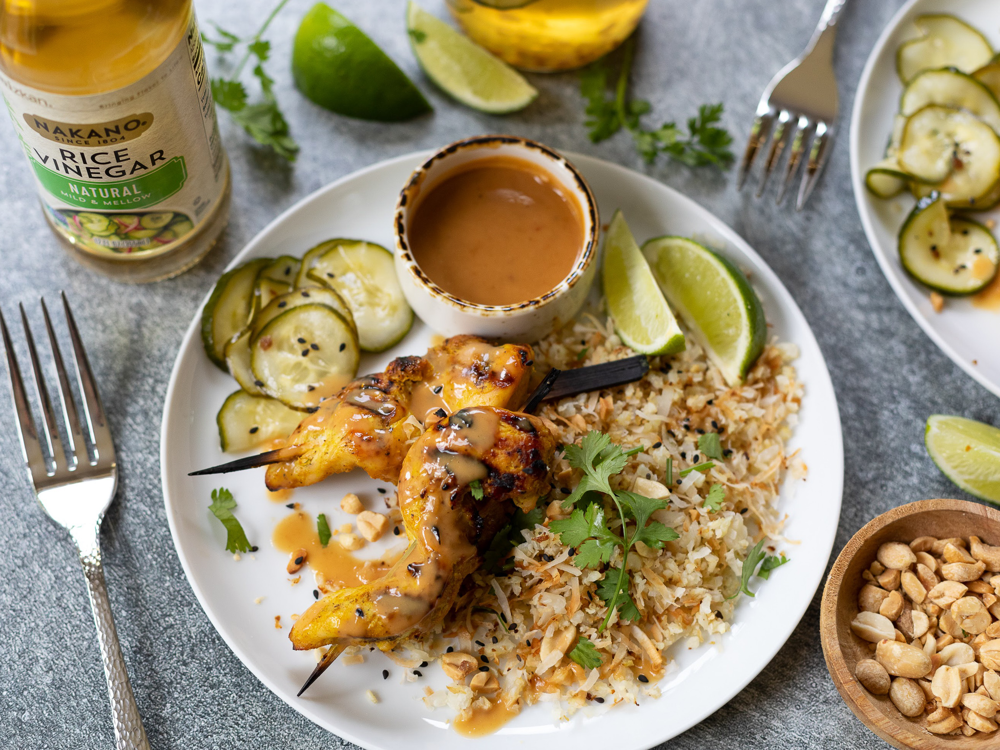 Get Nakano® Rice Vinegar At Publix And Whip Up My Tasty Chicken Satay With Coconut Cauliflower Rice
