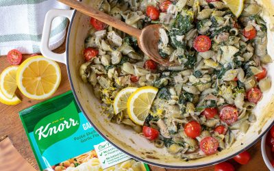 Shake Up Dinnertime With My Creamy Garlic Shells With Chicken, Artichokes & Spinach – Perfect Meal To Go With The Knorr BOGO Sale!