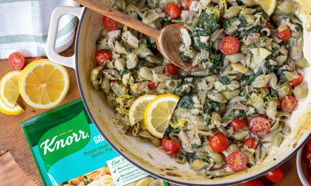 Shake Up Dinnertime With My Creamy Garlic Shells With Chicken, Artichokes & Spinach – Perfect Meal To Go With The Knorr BOGO Sale!
