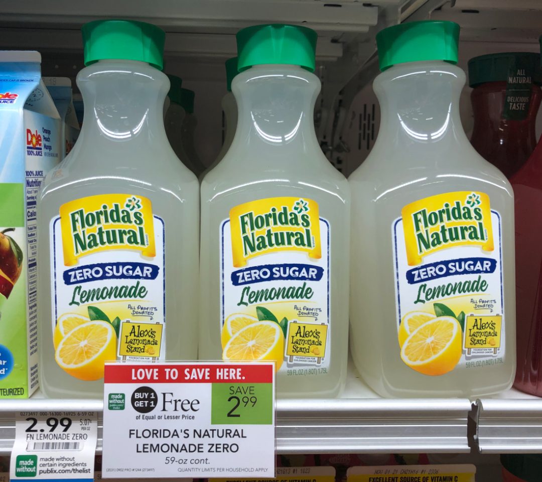 Florida’s Natural Zero Sugar Lemonade Just 50¢ At Publix - iHeartPublix