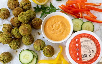 Now At Publix: Roots Roasted Red Bell Pepper Hummus- Perfect For Dipping With My Air Fryer Falafel