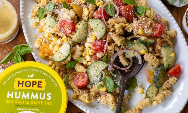 Grab HOPE Hummus At Publix & Try This Sea Salt & Olive Oil Pasta Salad Recipe (+ Giveaway Reminder)