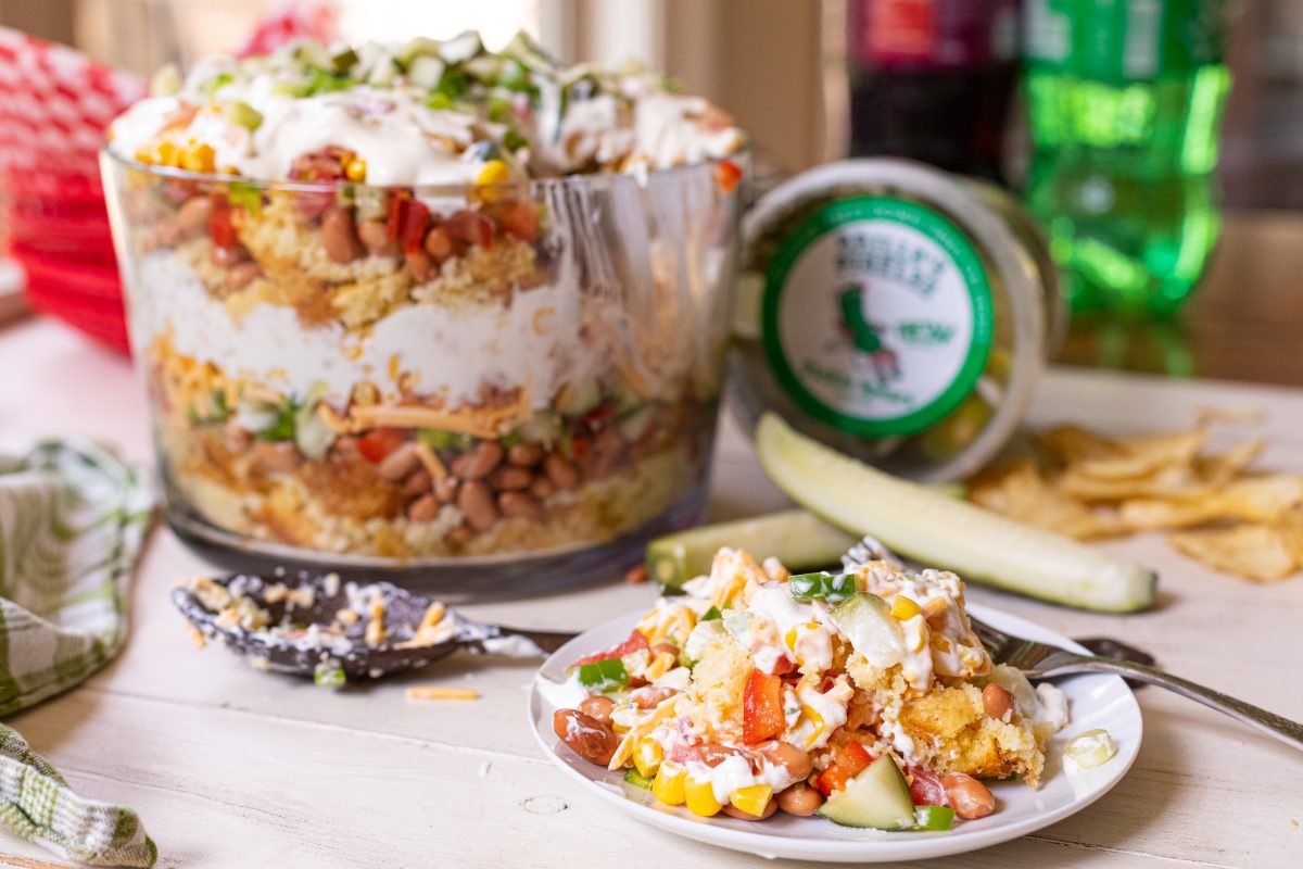 Add My Dilly Ranch Layered Cornbread Salad To Your Labor Day Menu