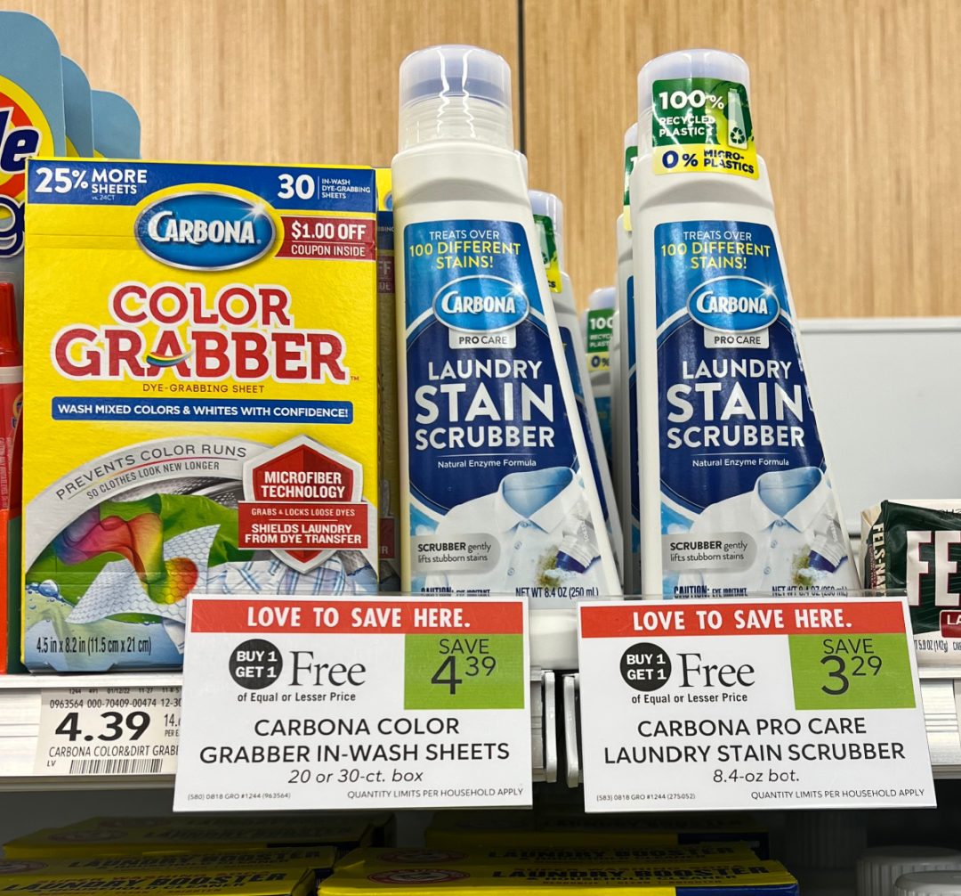 Carbona Stain Scrubber As Low As 90¢ At Publix (Color Grabber Sheets 1