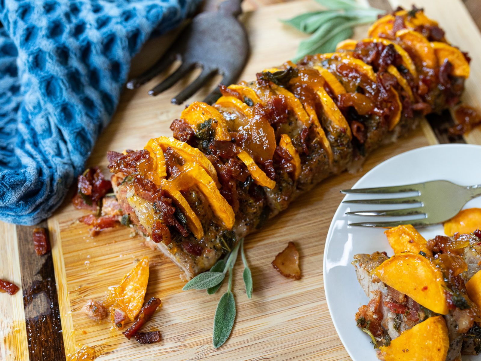 Sage & Sweet Potato Hasselback Pork Tenderloin – Perfect Weeknight Meal That Is Sure To Impress!