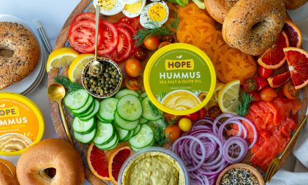 HOPE Hummus Makes Entertaining Easy & Delicious- Buy One, Get One FREE (Perfect For A Tasty Bagel Board!)