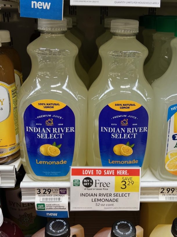 Indian River Select Lemonade Just 1.10 At Publix iHeartPublix