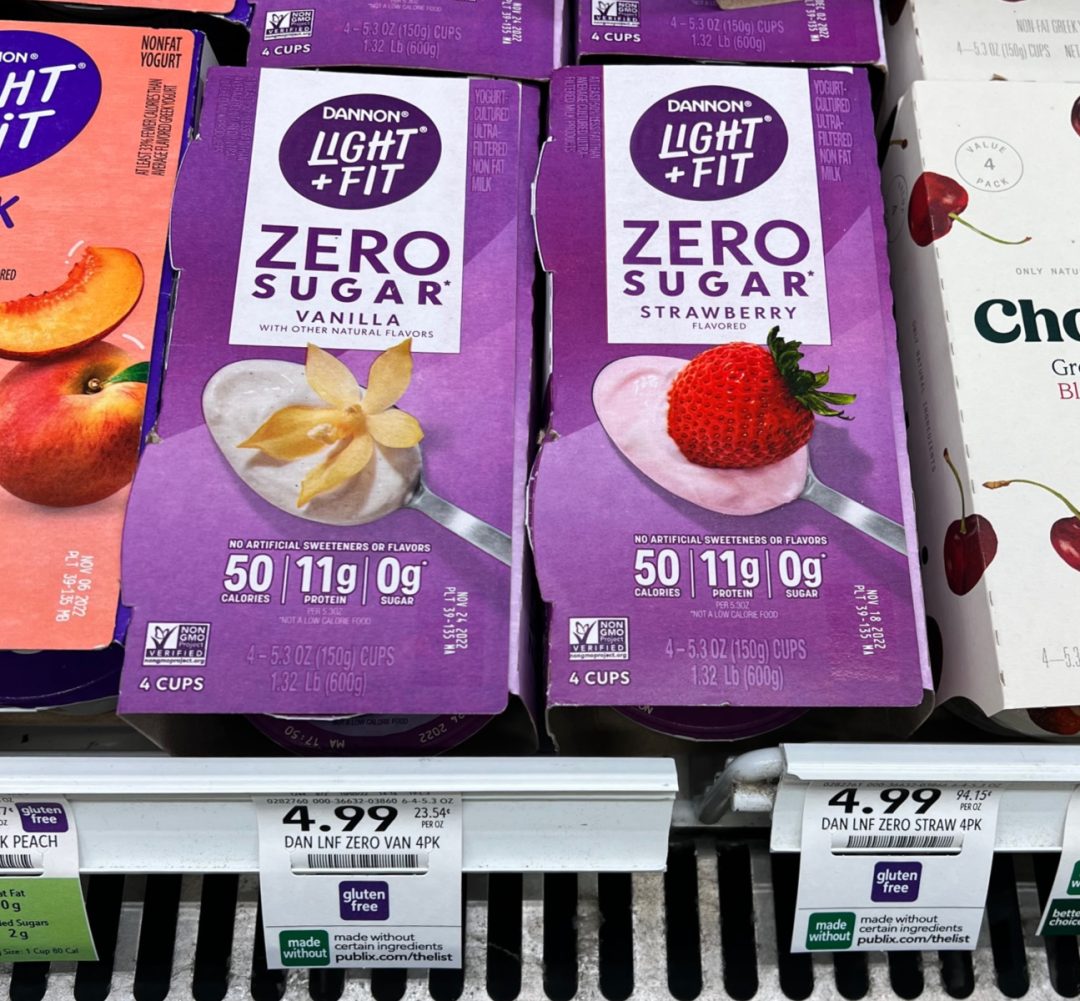 Dannon Light + Fit Zero Sugar 4Packs Just 2.50 At Publix iHeartPublix